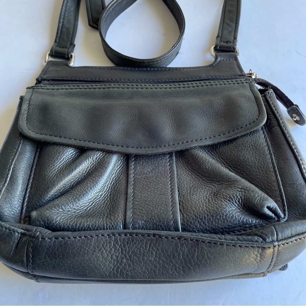 FOSSIL Purse Classic Black Vintage Pebbled Leather Crossbody Shoulder Bag 75082 - Picture 2 of 15